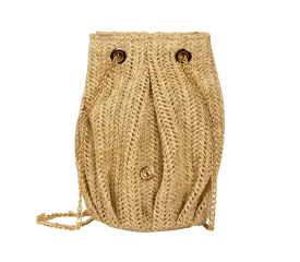 Naxos Raffia Straw Mini Shoulder Pouch