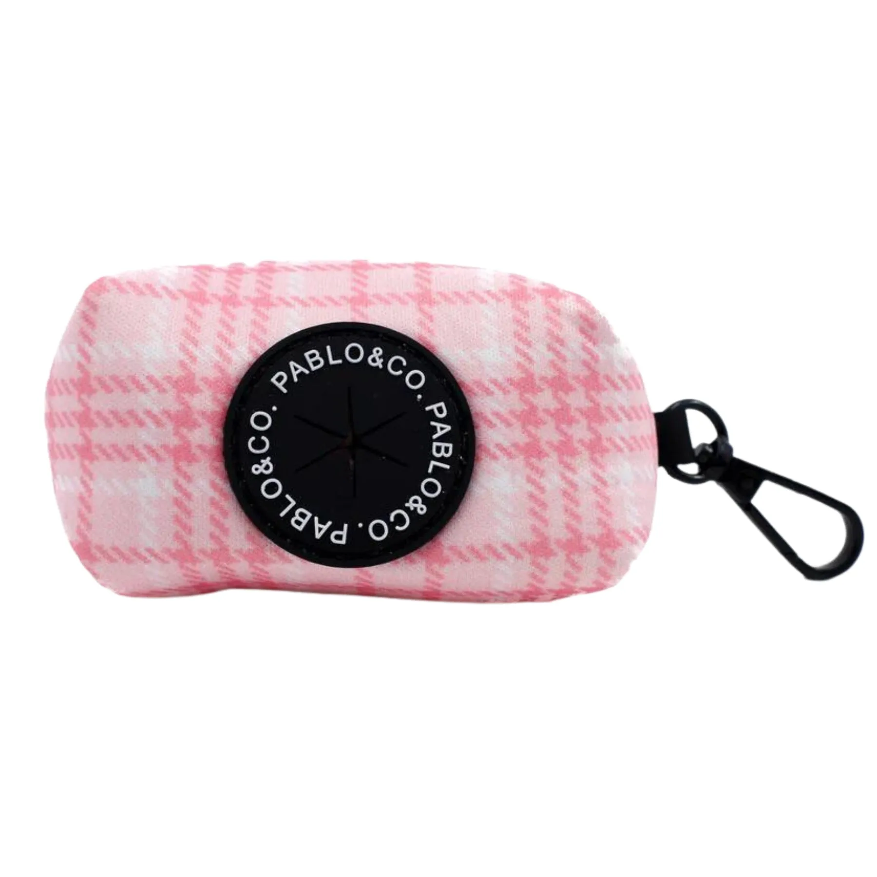 Pink Houndstooth Poop Bag Holder