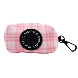 Pink Houndstooth Poop Bag Holder