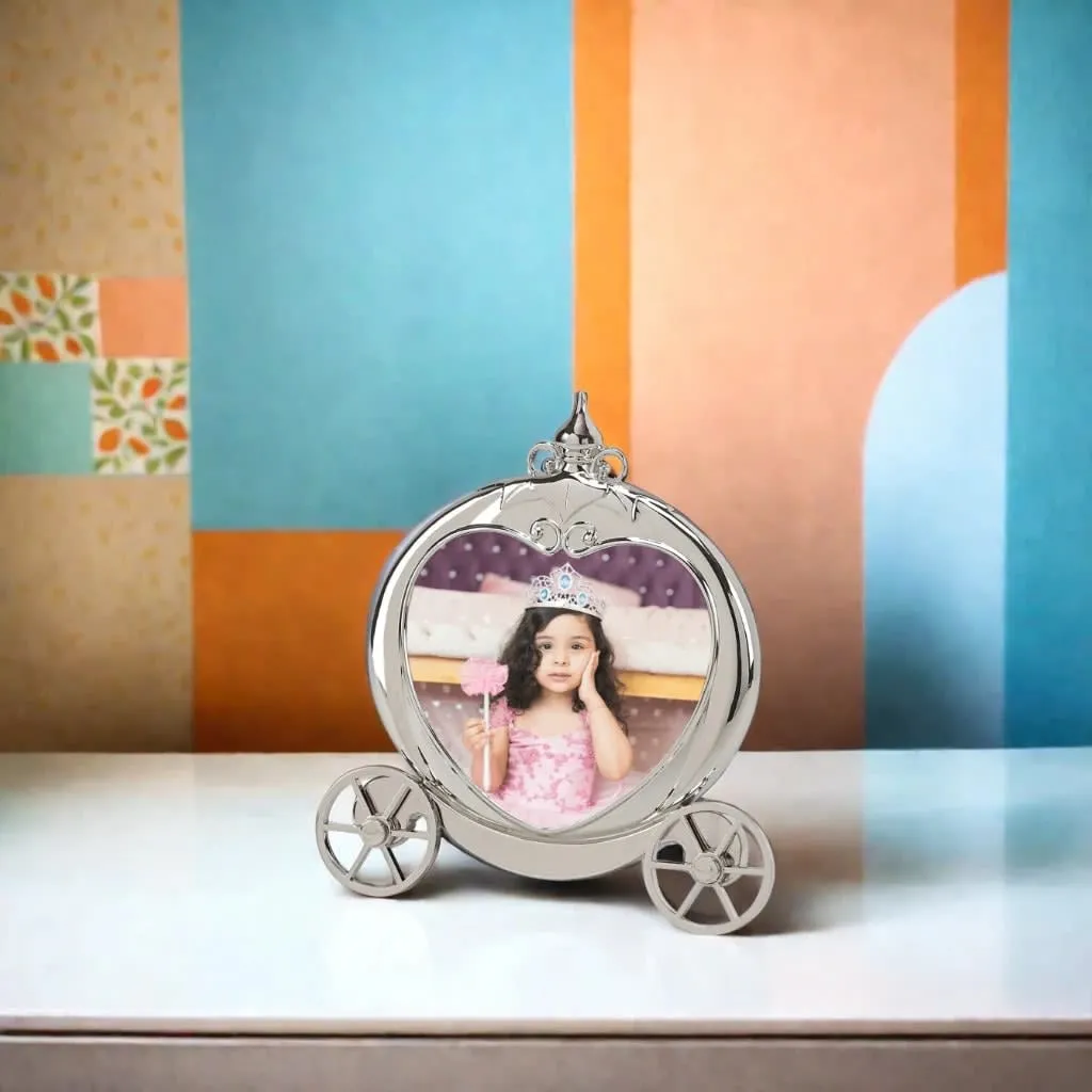 Pumpkin Coach Frame Holds 3.5" X 3.5" Photo, Polished Finish