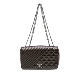 Purple Chanel Medium Patent Coco Boy Flap Shoulder Bag