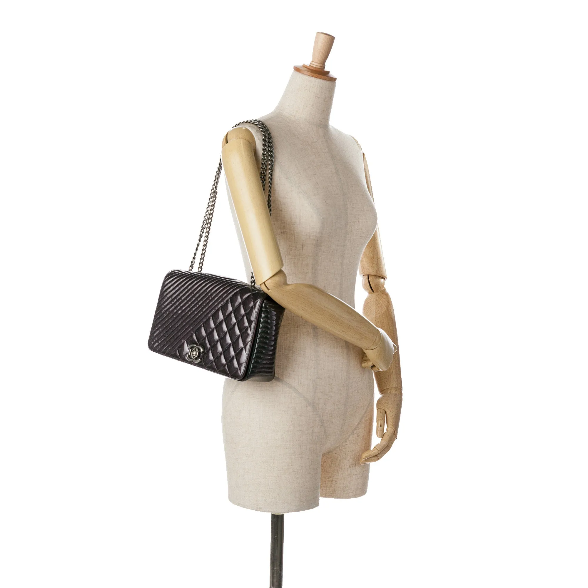 Purple Chanel Medium Patent Coco Boy Flap Shoulder Bag