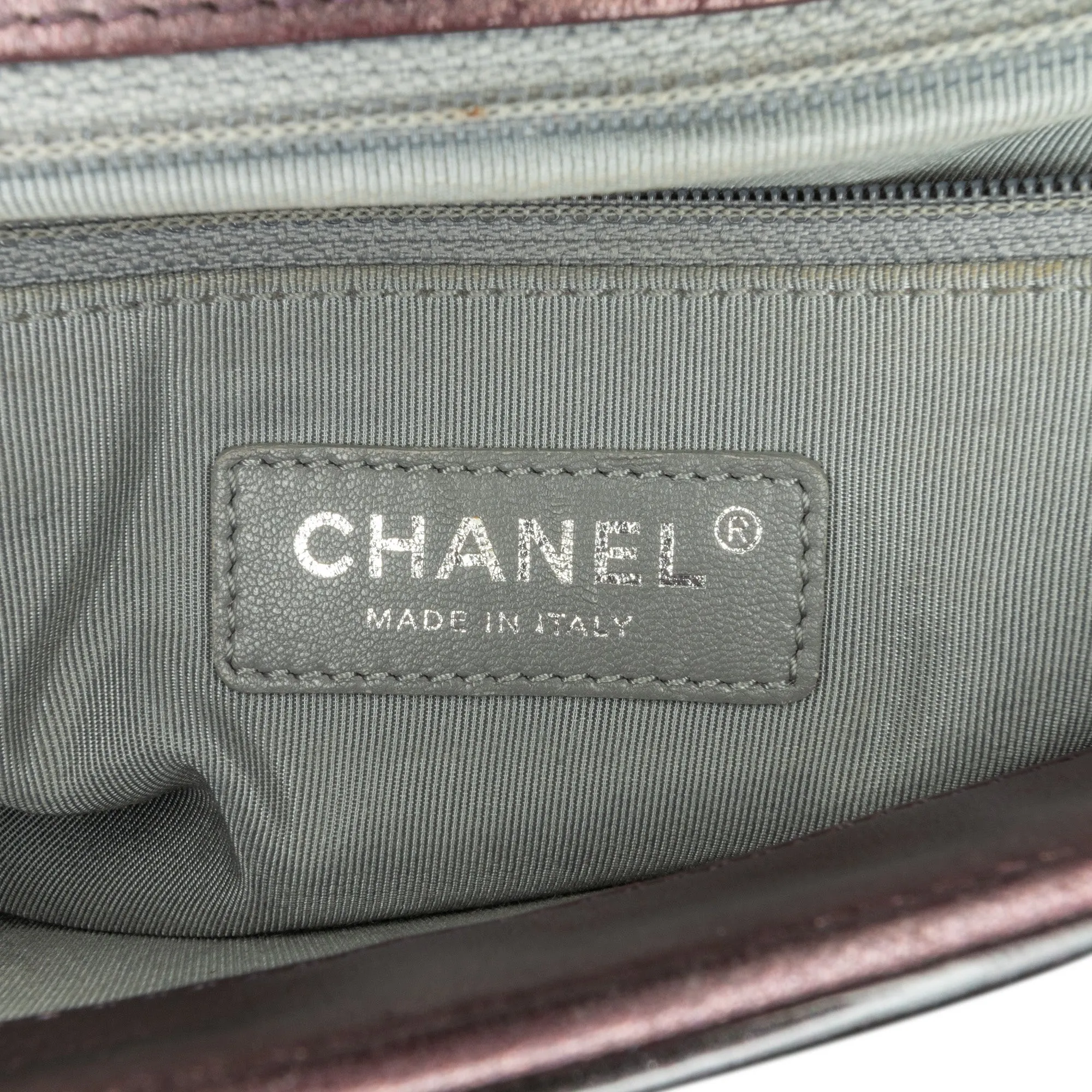 Purple Chanel Medium Patent Coco Boy Flap Shoulder Bag