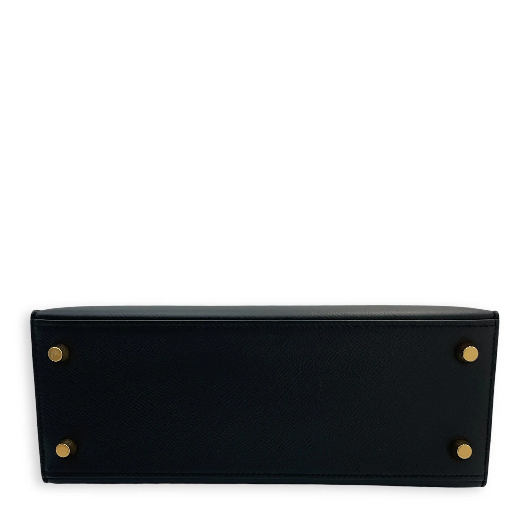 Sellier Kelly 25 Black in Epsom, Gold hardware