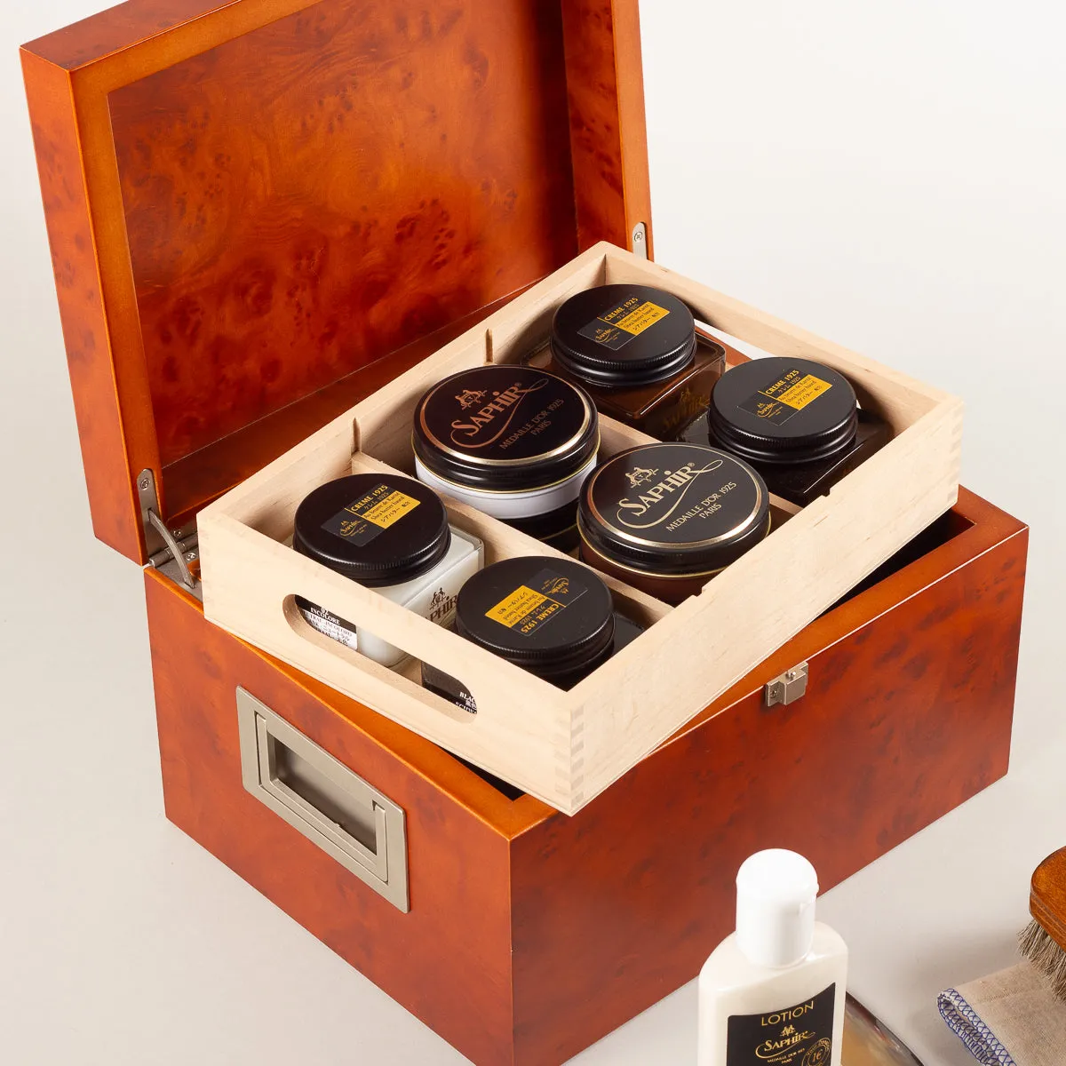 Shoe care valet Saphir Deluxe  - burlwood
