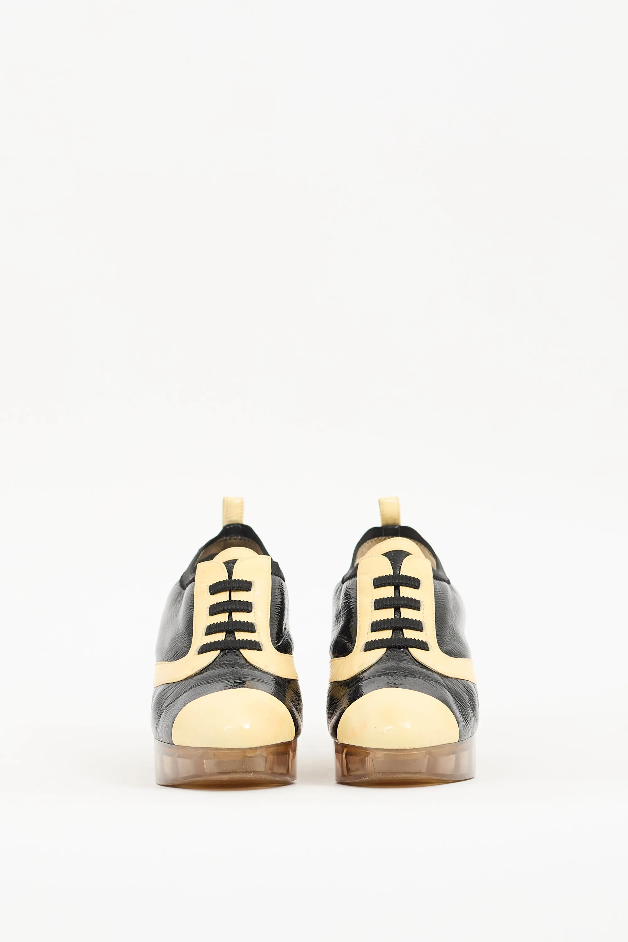 Spring 2007 Black & Yellow Patent CC Wedge
