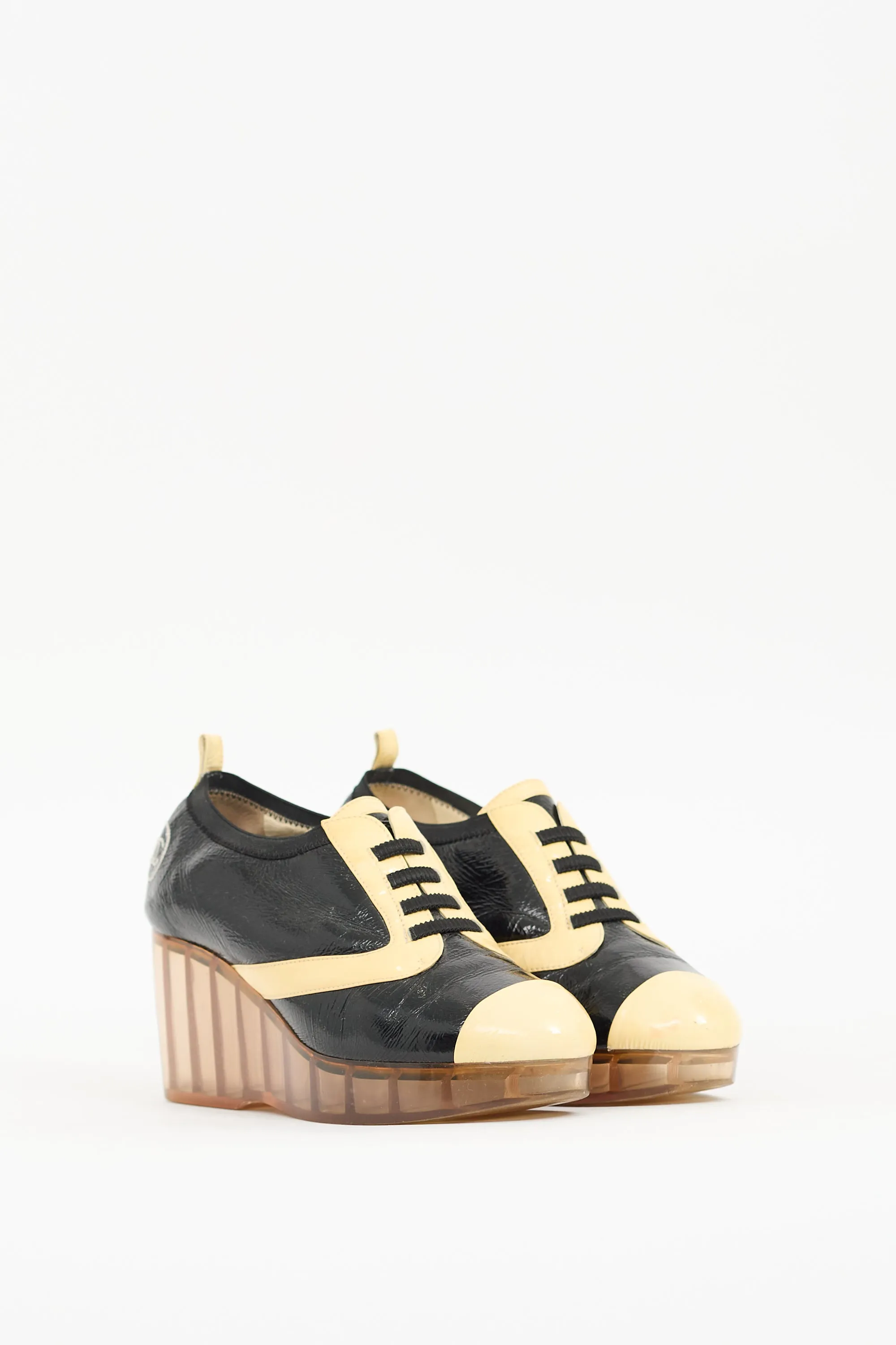 Spring 2007 Black & Yellow Patent CC Wedge