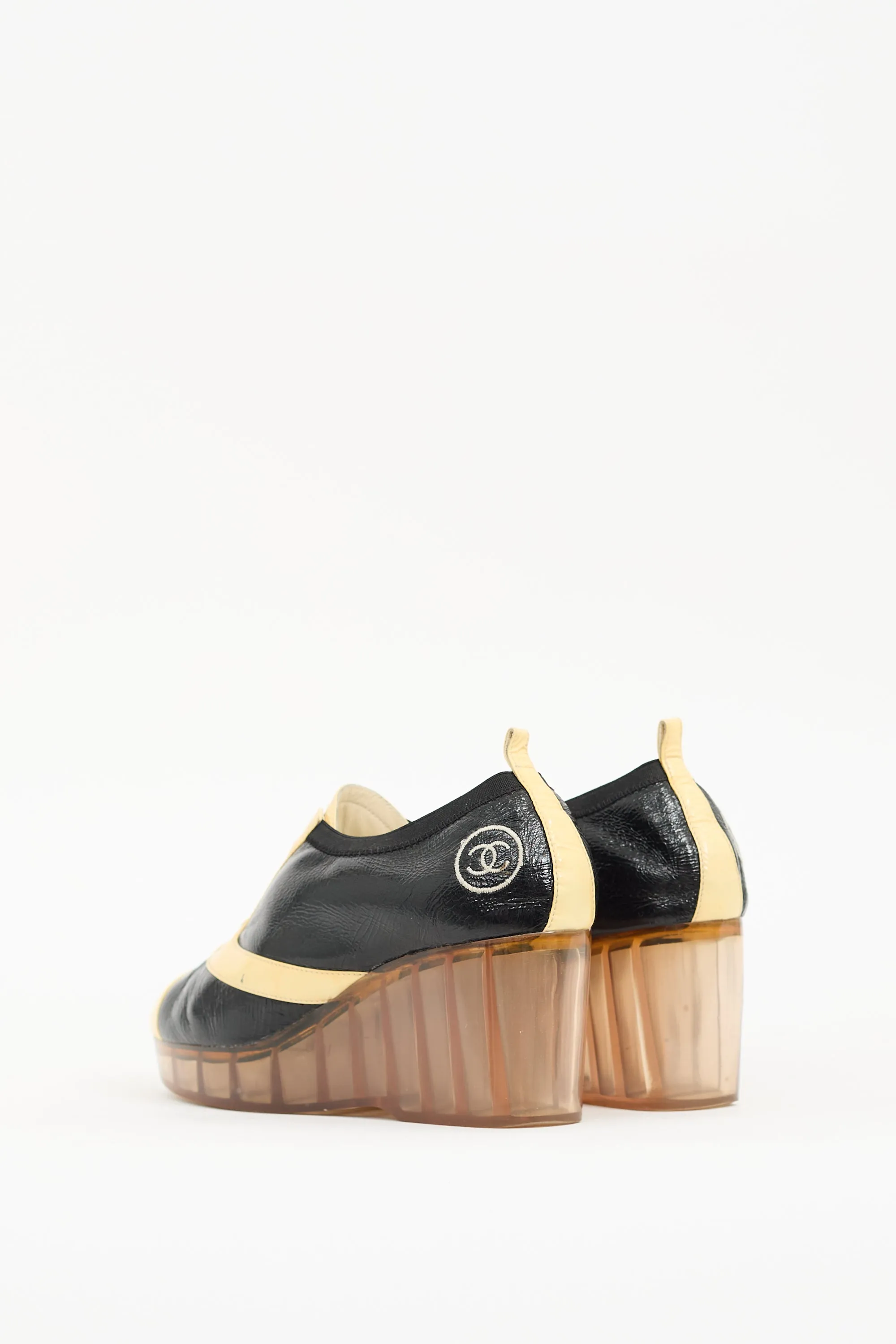 Spring 2007 Black & Yellow Patent CC Wedge
