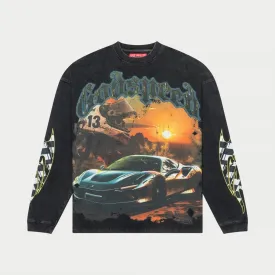 Sunset Drift LS T-Shirt (Black wash) - GSDLSTEE