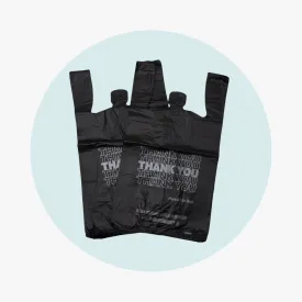 T Shirt Bags Medium 16 mic - BLACK