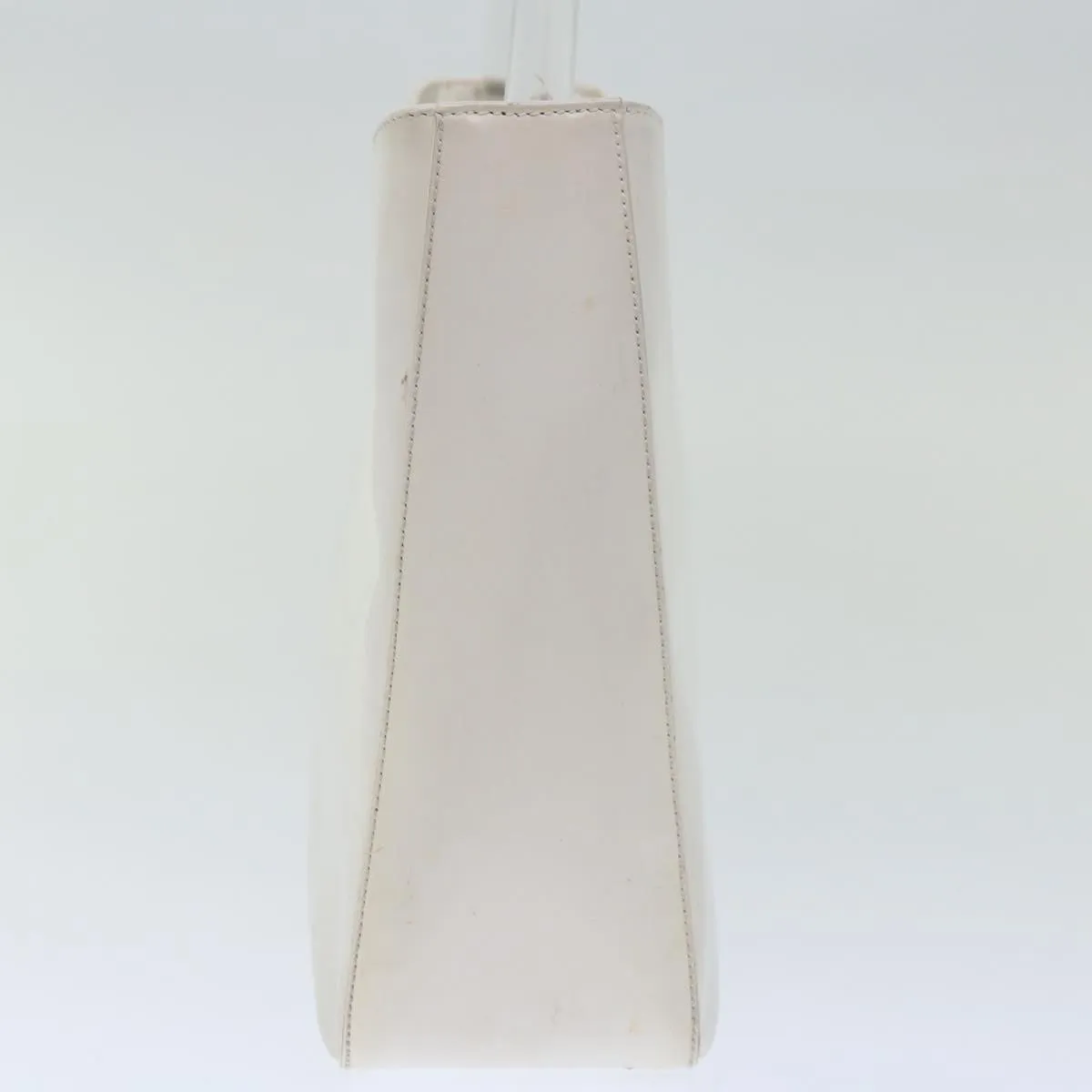 Trendy Inspired Prada Shoulder Bag Patent Leather White Auth 70671