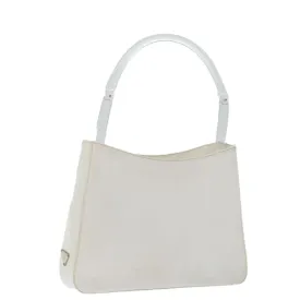 Trendy Inspired Prada Shoulder Bag Patent Leather White Auth 70671