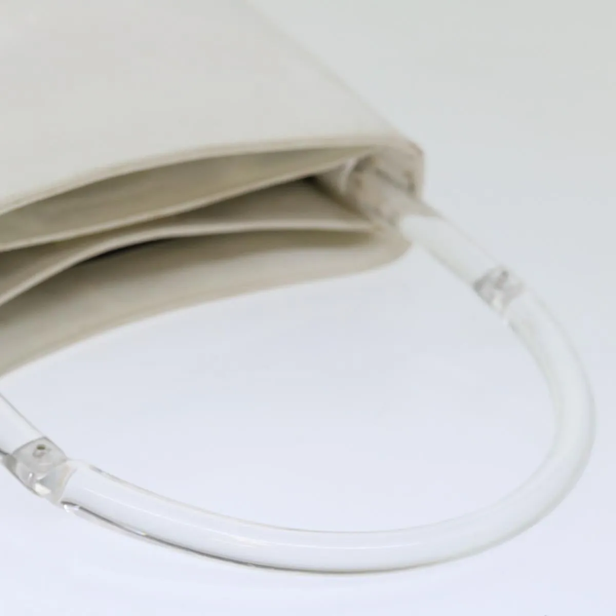 Trendy Inspired Prada Shoulder Bag Patent Leather White Auth 70671