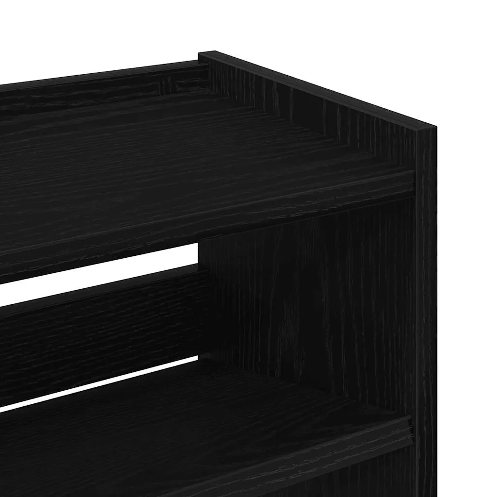 vidaXL Shoe Rack Black 60x25x81 cm Engineered Wood