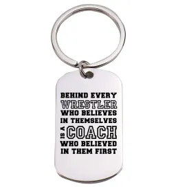 Wrestling Coach Keychain - Behind Every Player